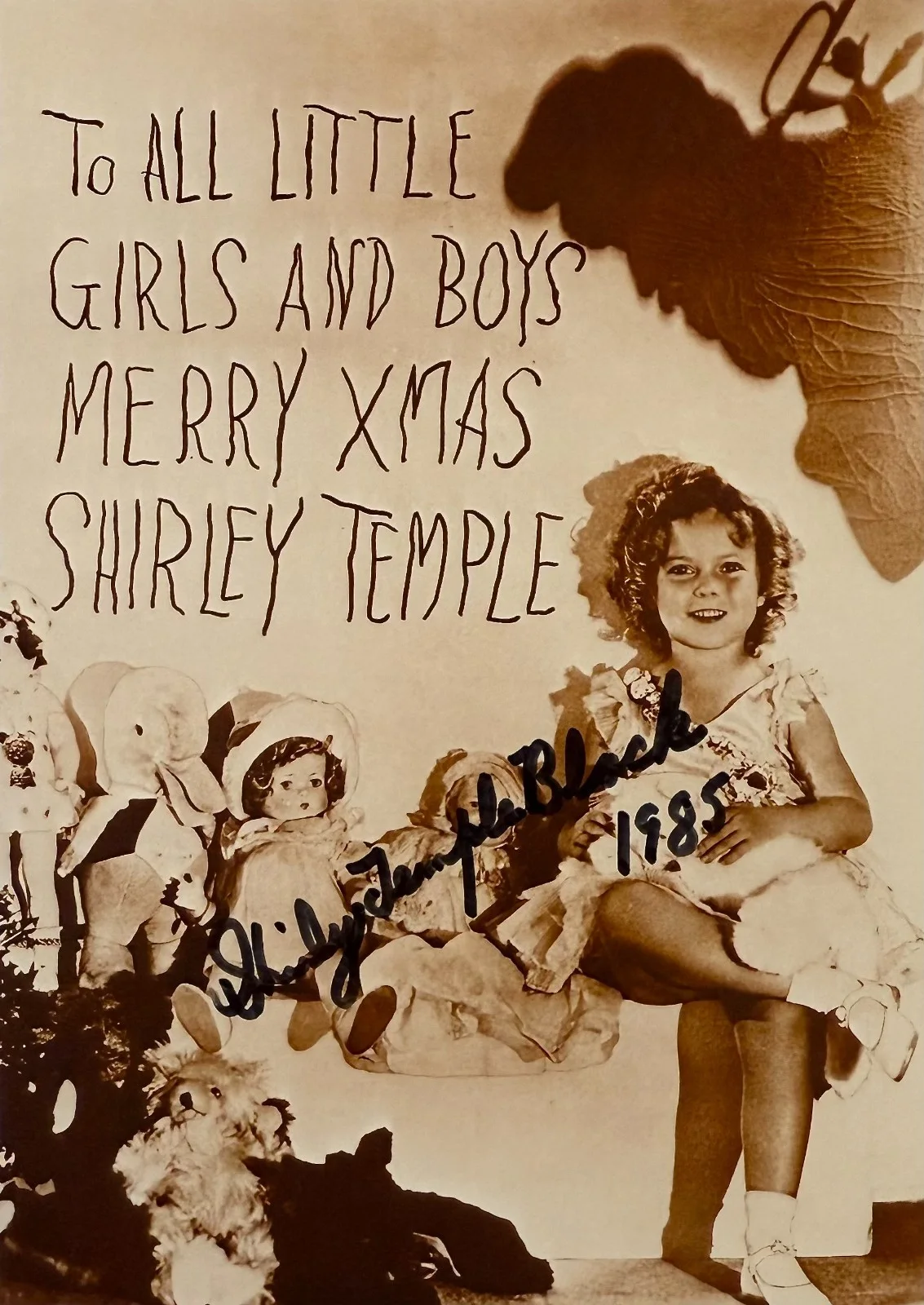 Shirley Temple — SHIRLEY TEMPLE Signed Autographed 4 3/8" x 6 1/8" POSTCARD PHOTO Heidi CURLY TOP, image 3