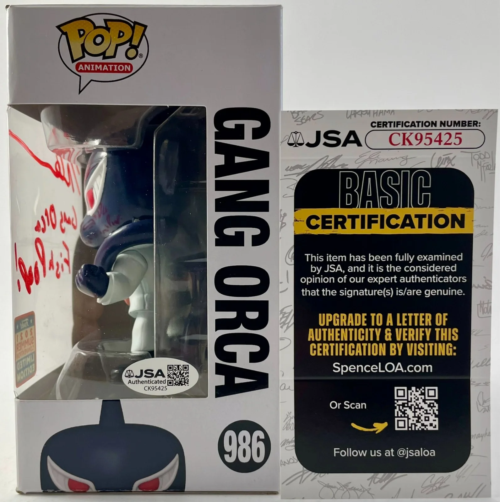 Tyler Walker — Tyler Walker Signed My Hero Academia Gang Orca 2021 SCLE Funko POP Vinyl JSA COA, изображение 3
