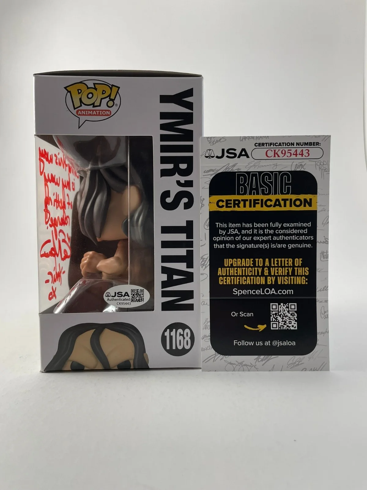 Elizabeth Maxwell — Elizabeth Maxwell Signed Attack On Titan Ymir's Titan Funko POP! Vinyl JSA COA, изображение 3