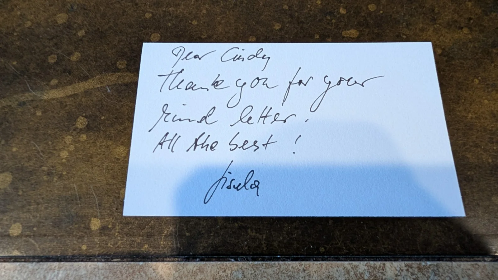 Gisela Hahn — Gisela Hahn – Signed Note Card
