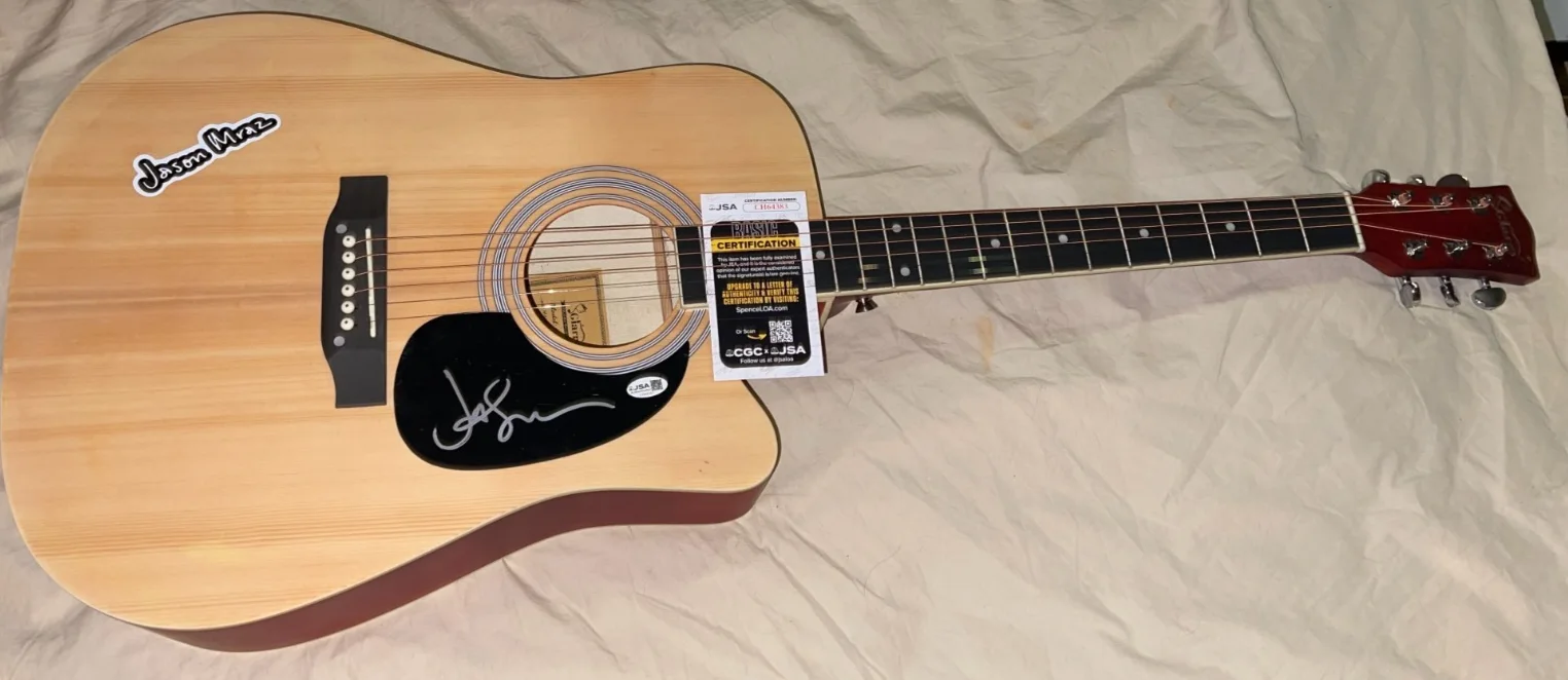 Jason Mraz Singer Songwriter I'm Yours Signed Acoustic Guitar Autographed JSA, изображение 2
