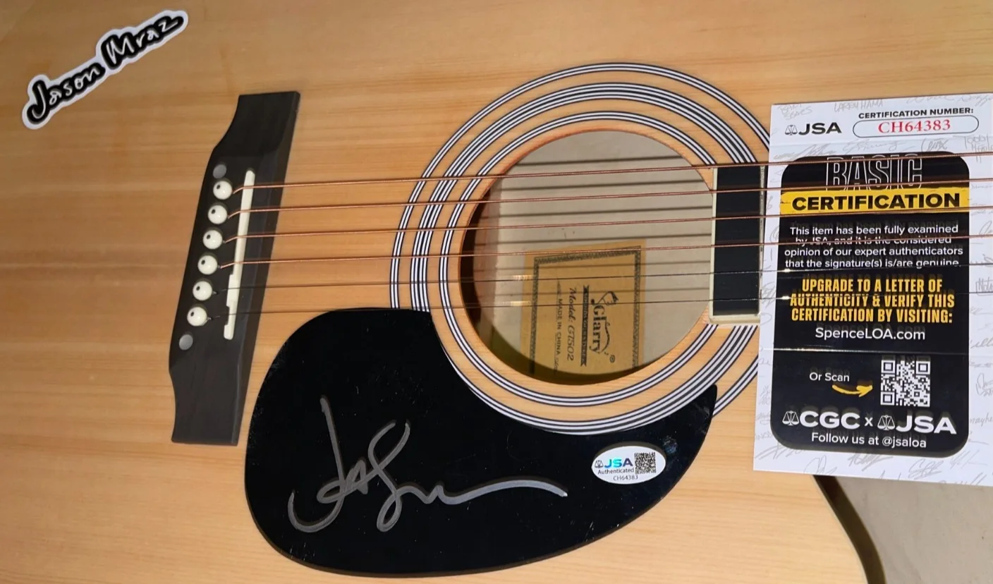 Jason Mraz Singer Songwriter I'm Yours Signed Acoustic Guitar Autographed JSA, изображение 3