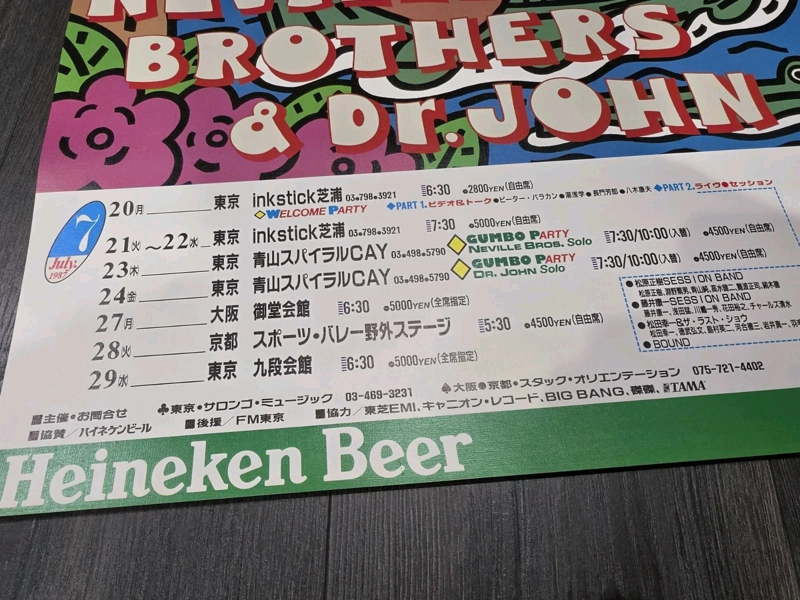 Vtg 1987 Japan Gumbo Ya-Ya Jazz Fest DR JOHN NEW ORLEANS POSTER Neville Brothers, изображение 4