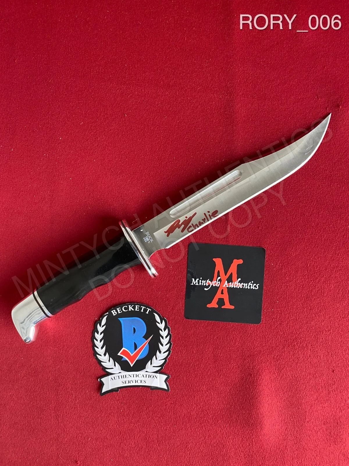 Rory Culkin — Rory Culkin autographed signed real Buck 120 Knife Scream Beckett Charlie