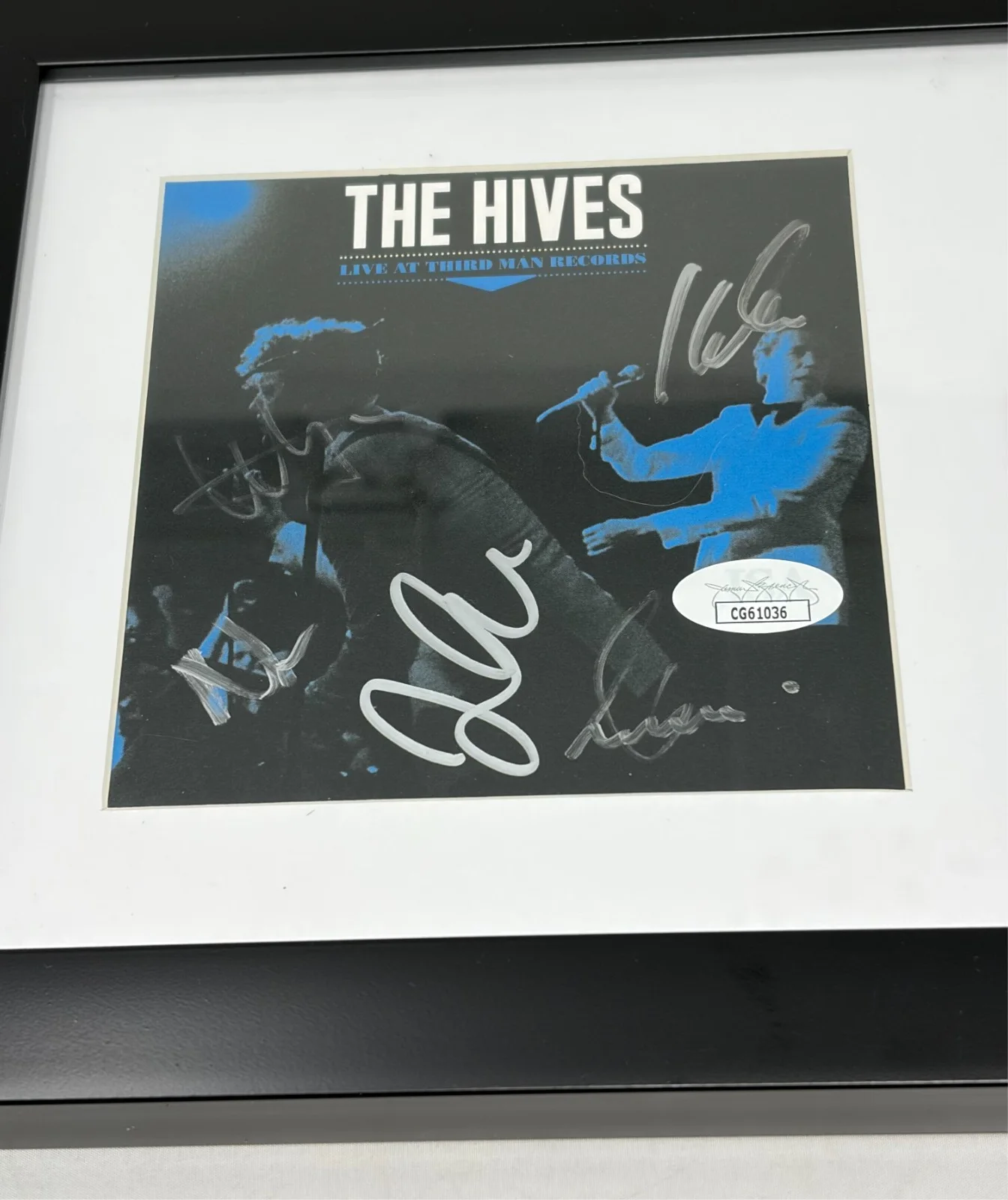 The Hives signed Live At Third Man Records Framed CD Cover JSA COA, image 2