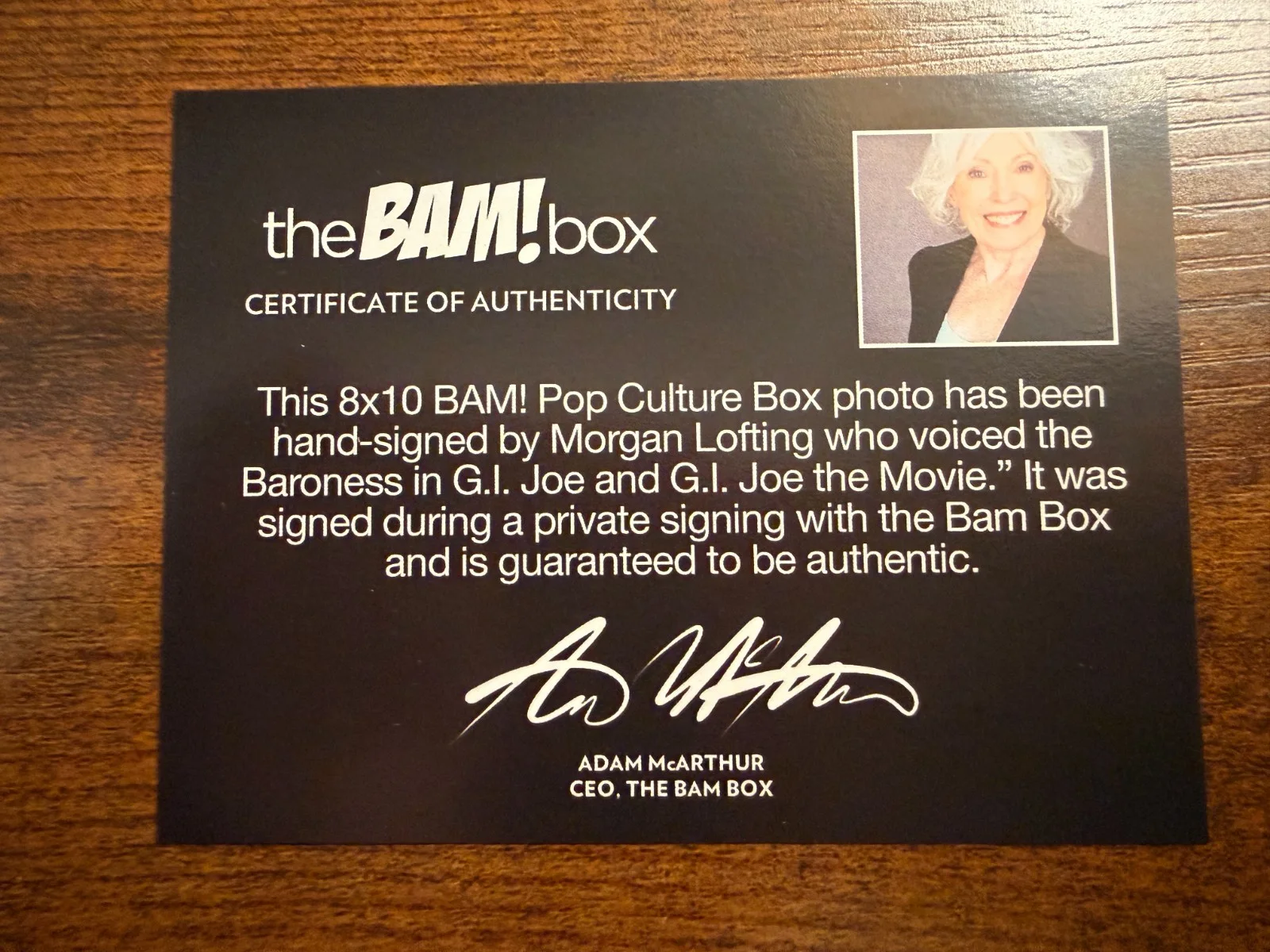 Morgan Lofting — MORGAN LOFTING Signed G.I. Joe 8x10 Photo Autograph BAM Box, image 2