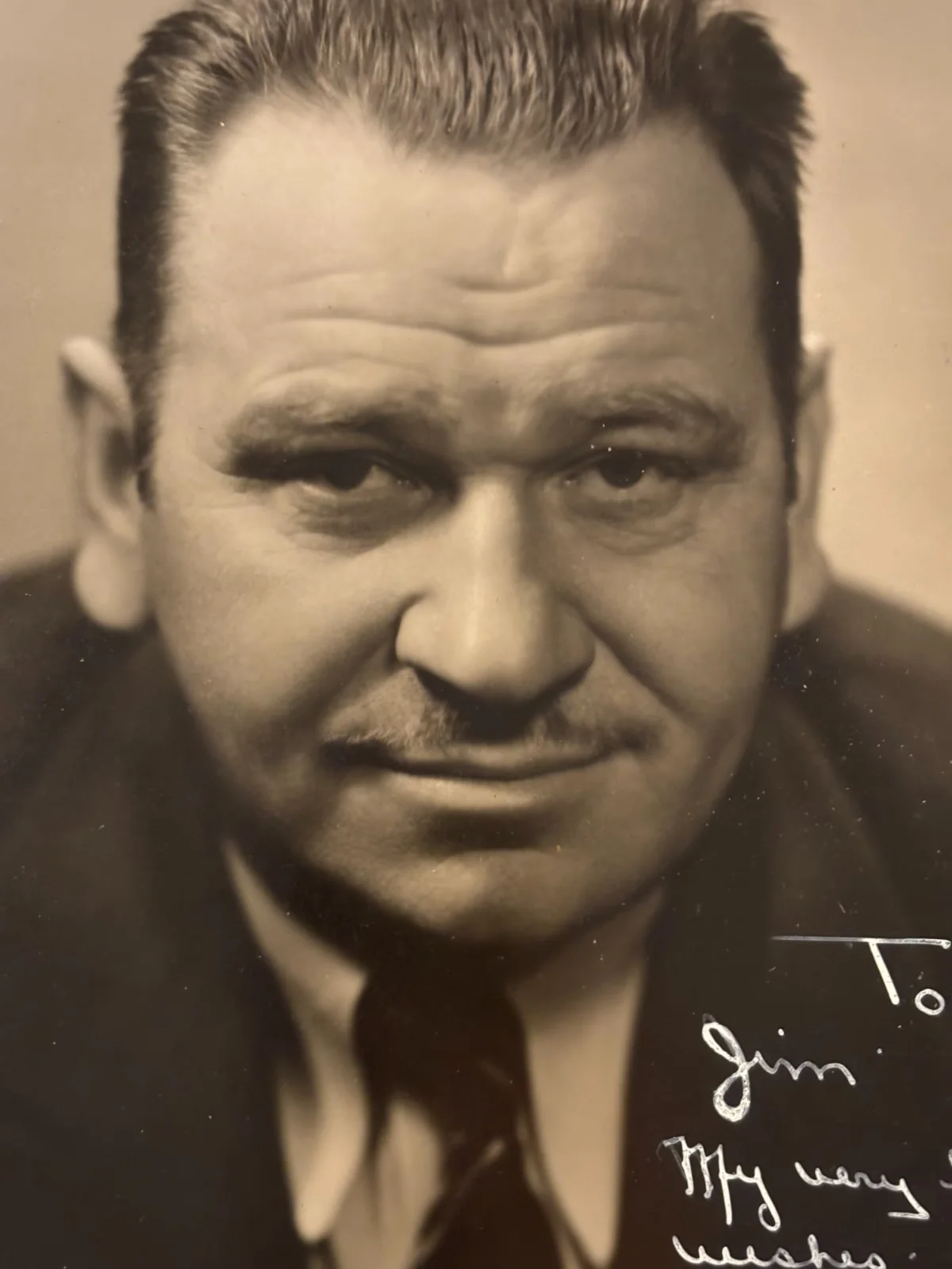 Wallace Beery Very Rare Very Early Autographed Oversize 10/13 Photo 30s Hurrell, изображение 4