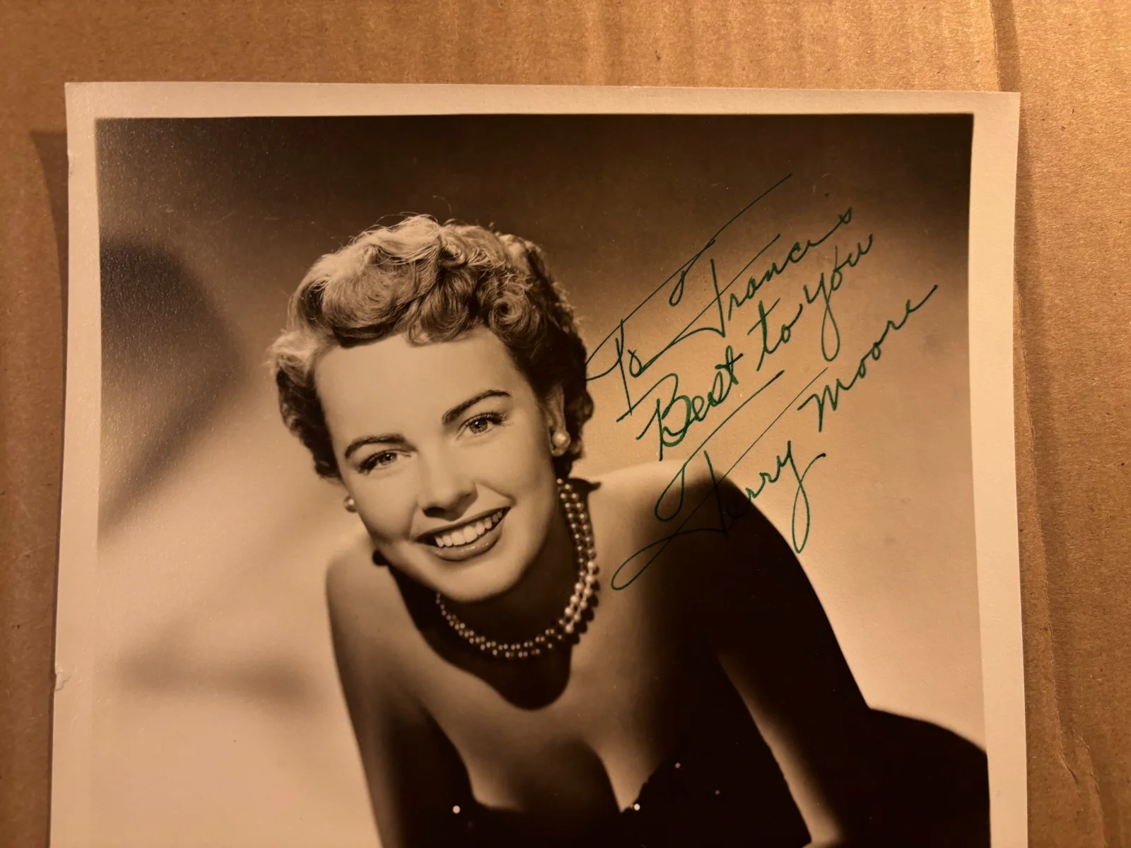 Terry Moore Great Rare Very Early Autographed 8/10 Photo 50s Mighty Joe Young, изображение 2