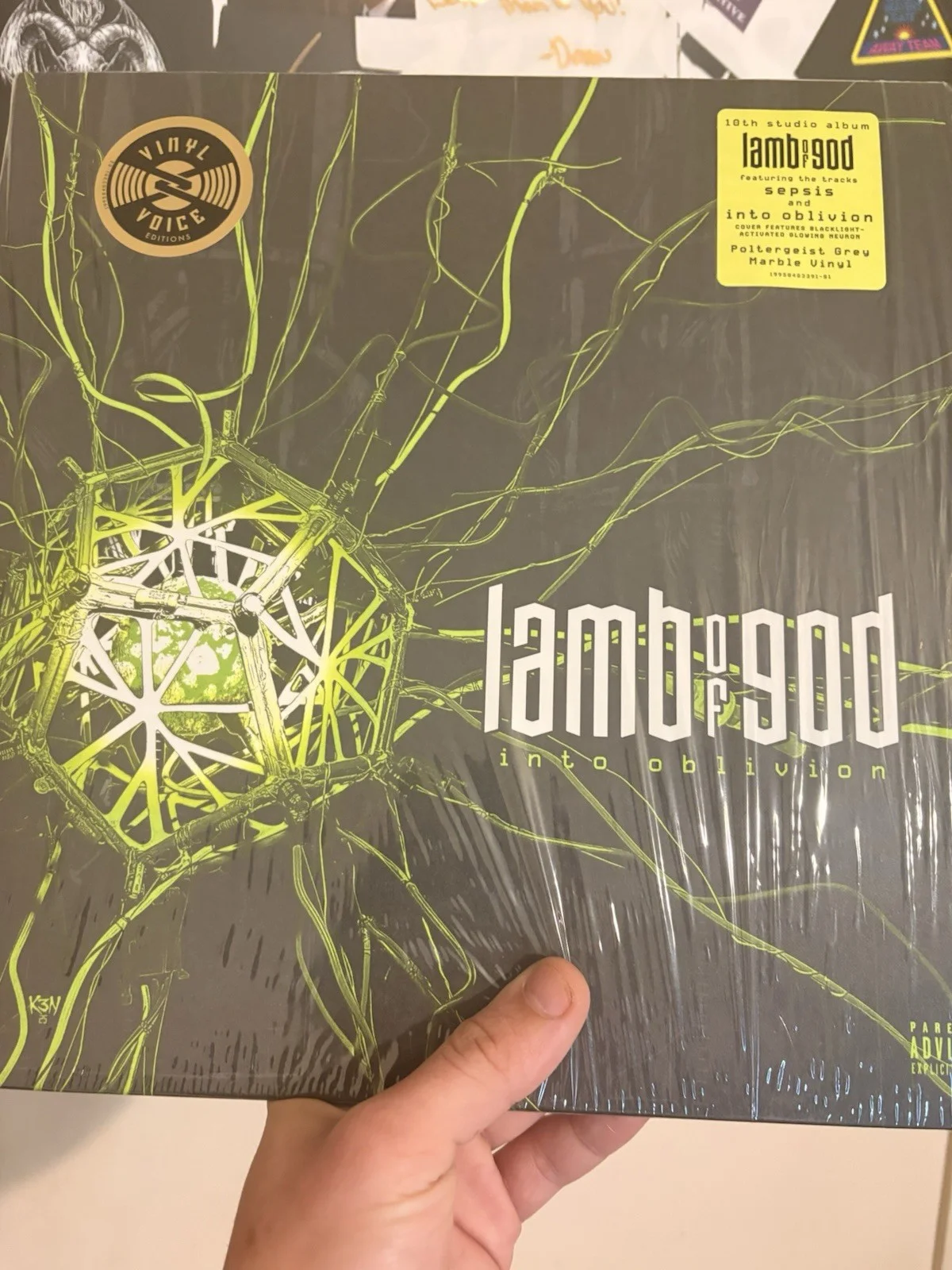 Lamb of God Into Oblivion Autographed Original Music Vinyl Record, image 2