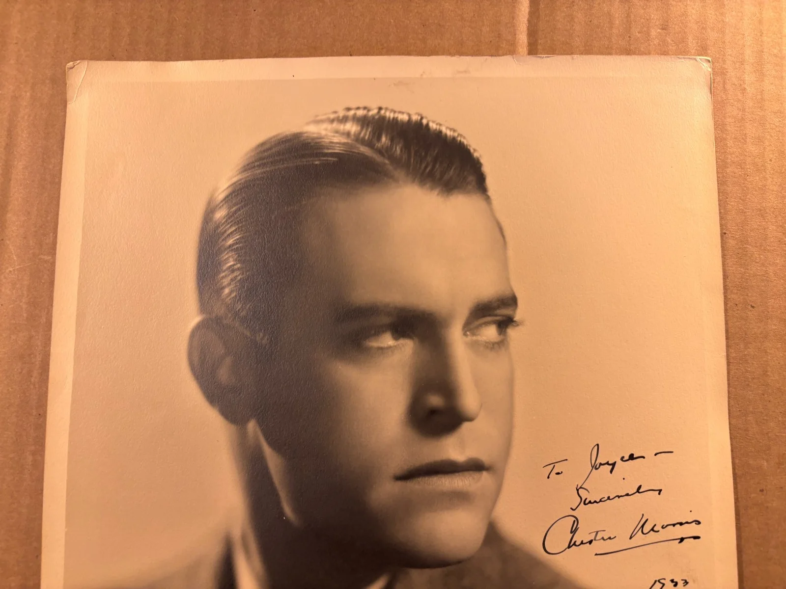 Chester Morris Very Rare Very Early Autographed Oversize 10/13 Photo '33BigHouse, изображение 2