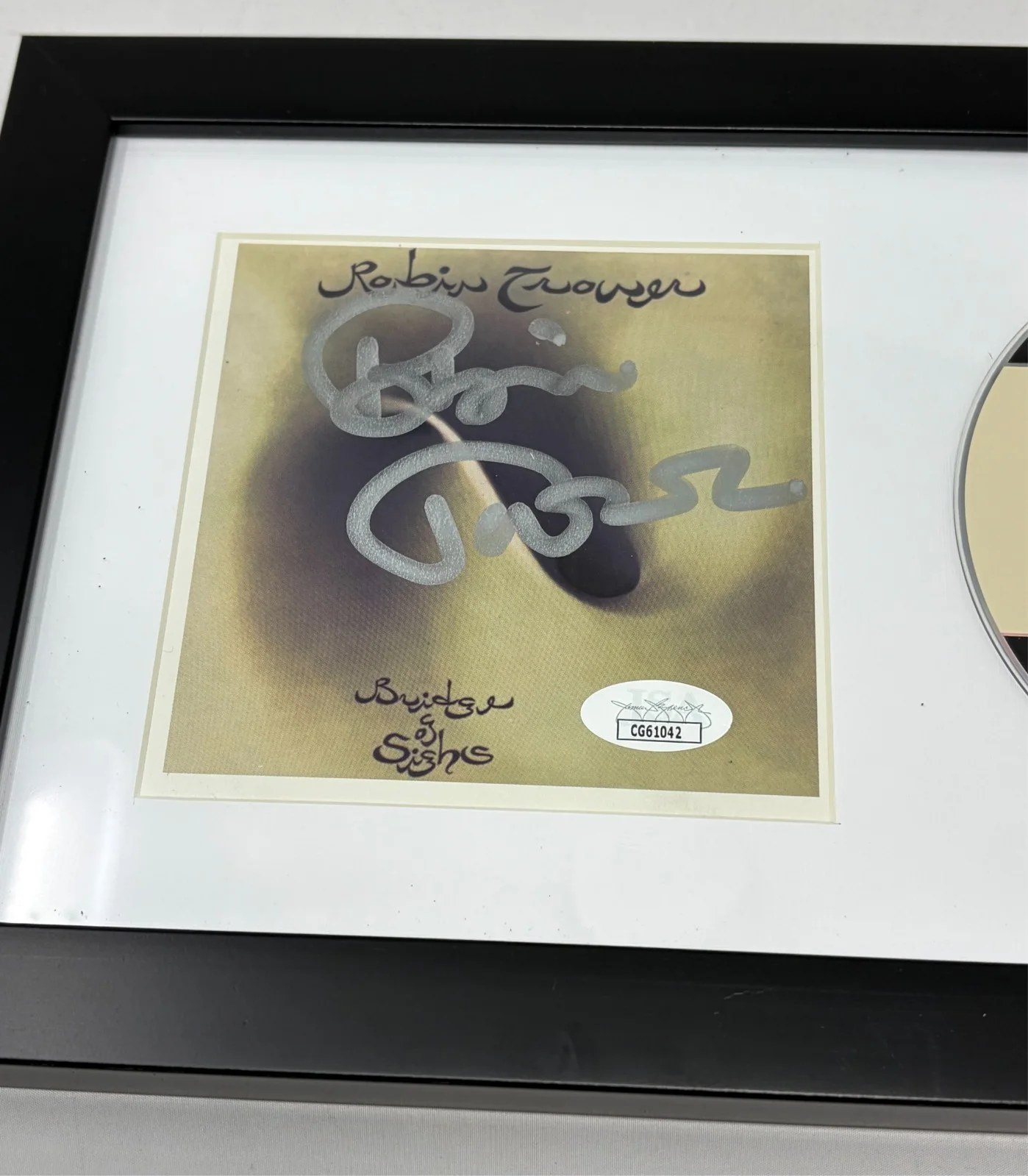 Robin Trower signed Bridge of Sighs Framed CD Cover JSA COA, image 2