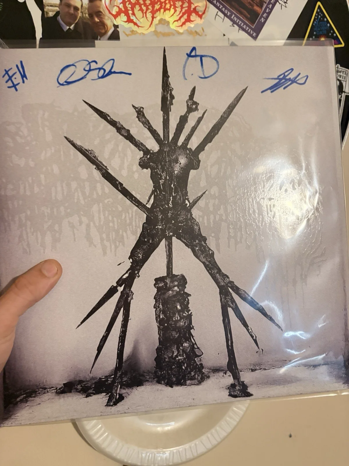 Sanguisugabogg Hideous Aftermath Autographed Original Clear Edition Vinyl, image 2