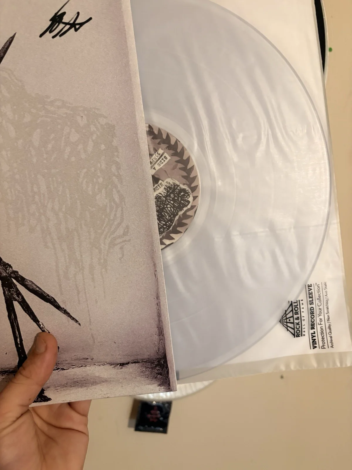 Sanguisugabogg Hideous Aftermath Autographed Original Clear Edition Vinyl, image 4