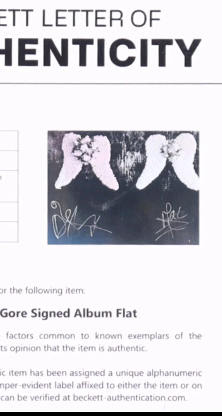 Depeche Mode Signed Gahan/ Gore Memento Mori Album Flat Beckett LOA Framed 13x13, image 3