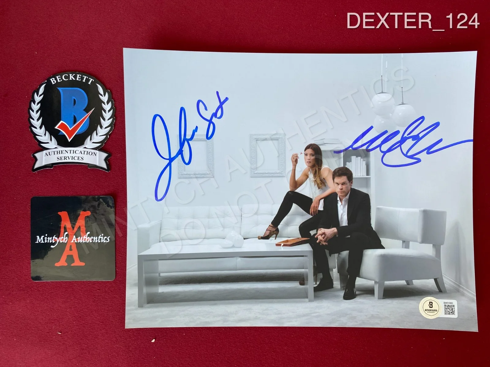 Jennifer Carpenter, Michael C. Hall — Jennifer Carpenter Michael C. Hall dual signed Dexter 8x10 photo Beckett COA