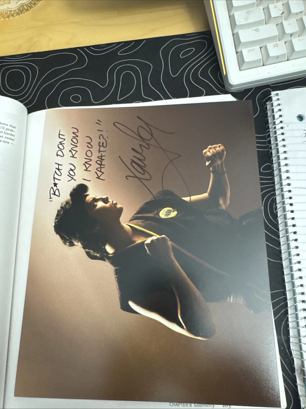 Signed Cobra Kai From Xolo Maridueña AKA Miguel / His Favorite Quote In The Show, изображение 2