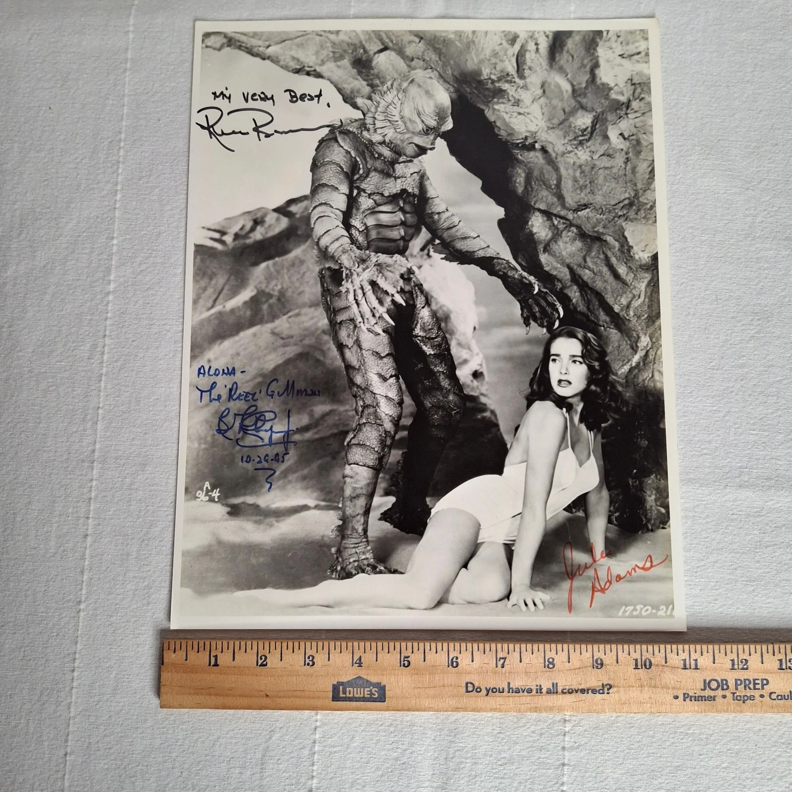Ricou Browning, Ben Chapman, Julie Adams — Creature From The Black Lagoon 11X14 Browning Adams & Chapman Signed Photo w/COA, изображение 5