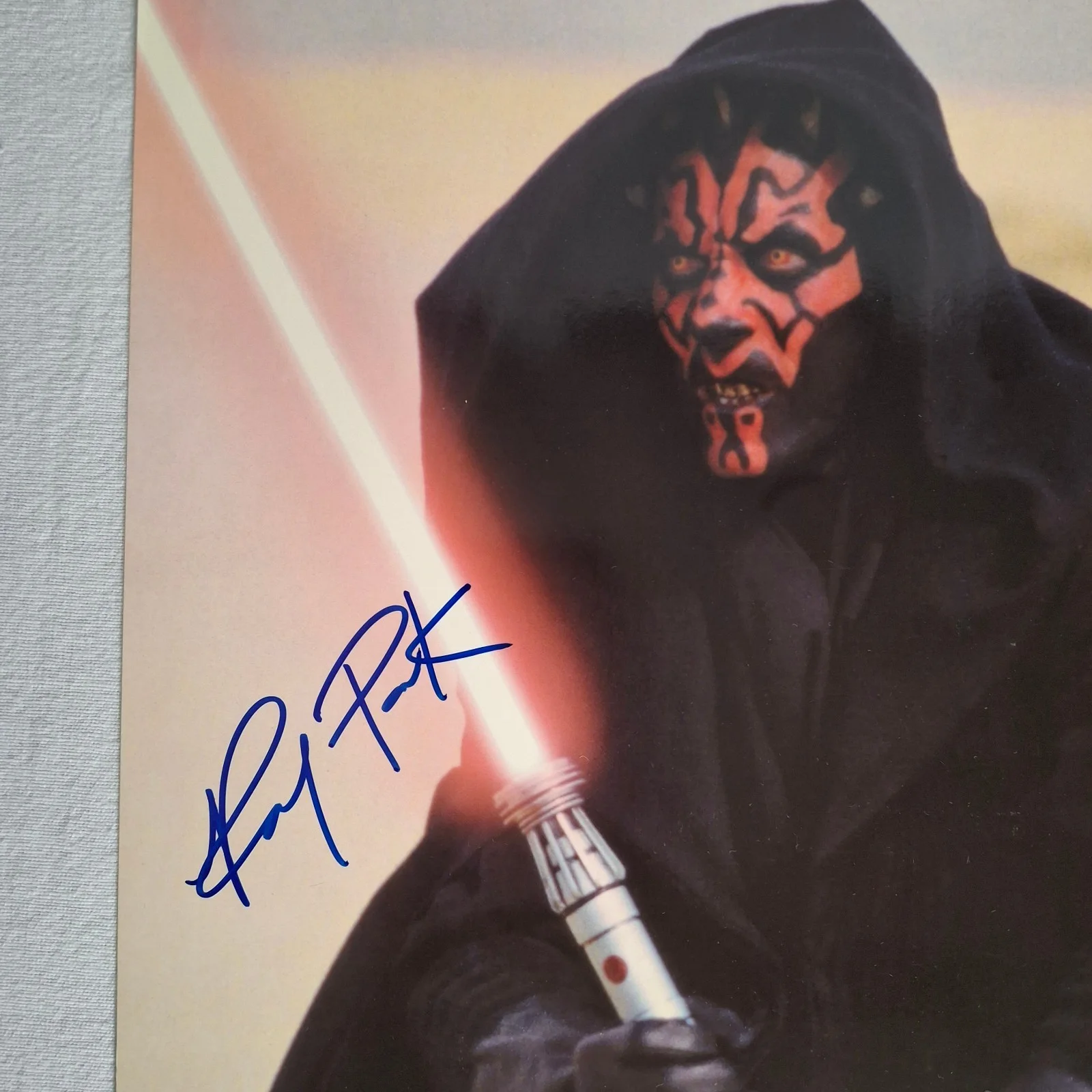Ray Park — STAR WARS Autograph RAY PARK Signed 11X14 Color Photo As DARTH MAUL With COA, image 2
