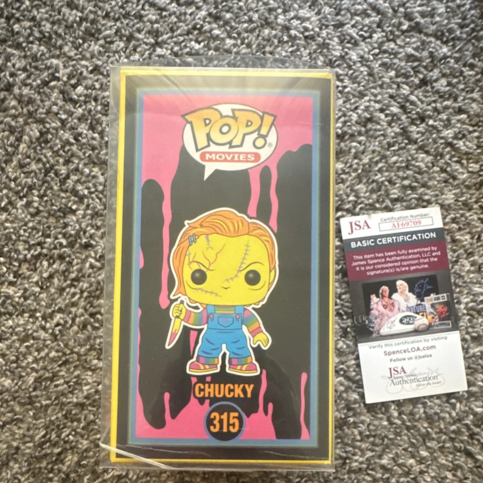 Funko Pop Chucky #315 Signed JSA Authenticated Entertainment Earth Exclusive, image 4