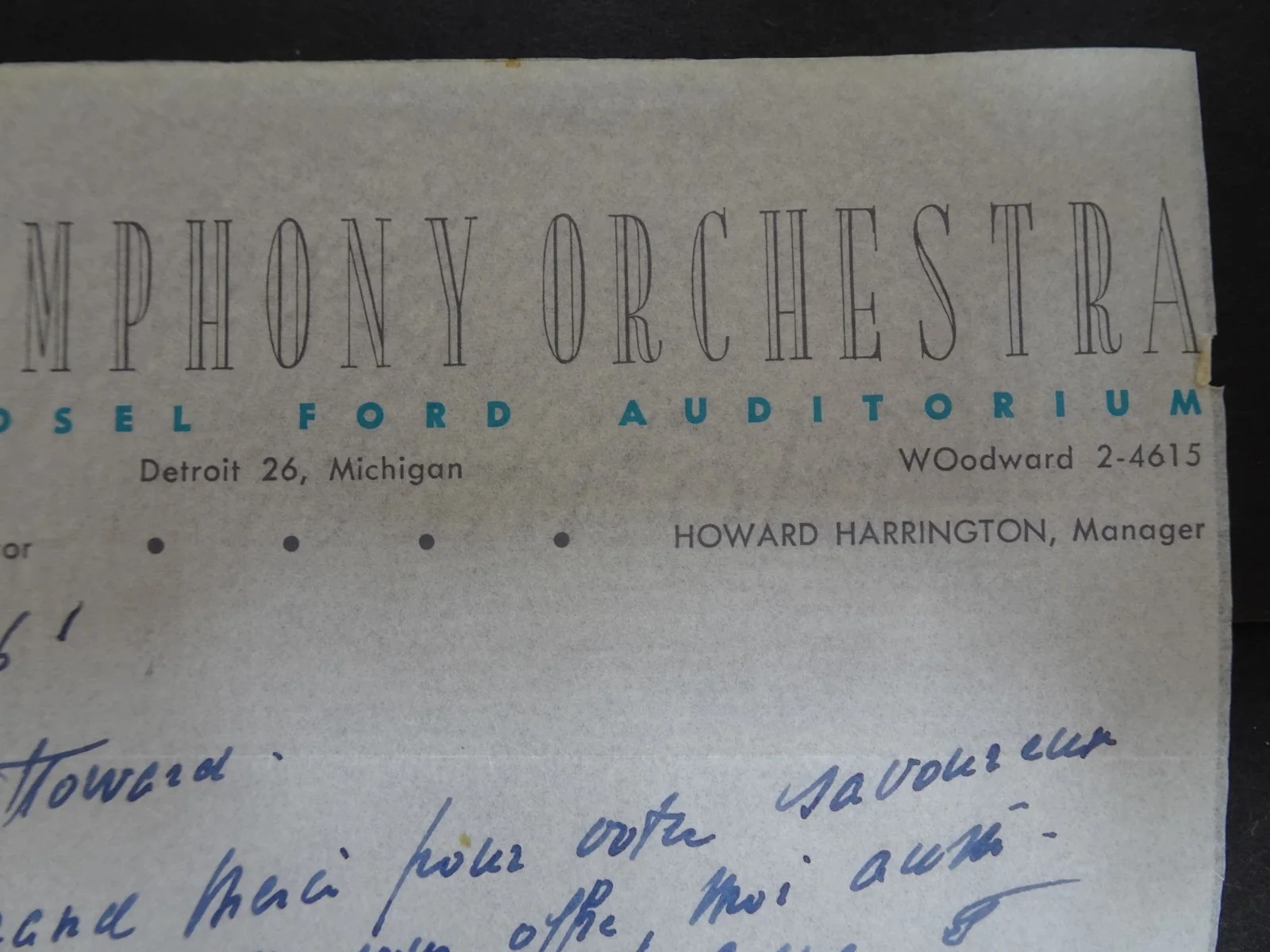 Paul Paray — Paul Paray French Conductor Autograph Letter to Symphony Manager Harrington 1961, изображение 4