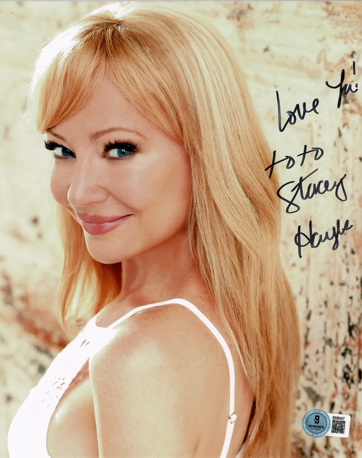 STACEY HAYES — ACTRESS STACEY HAYES HAND SIGNED 8X10 BAS COA BS86407 BECKETT