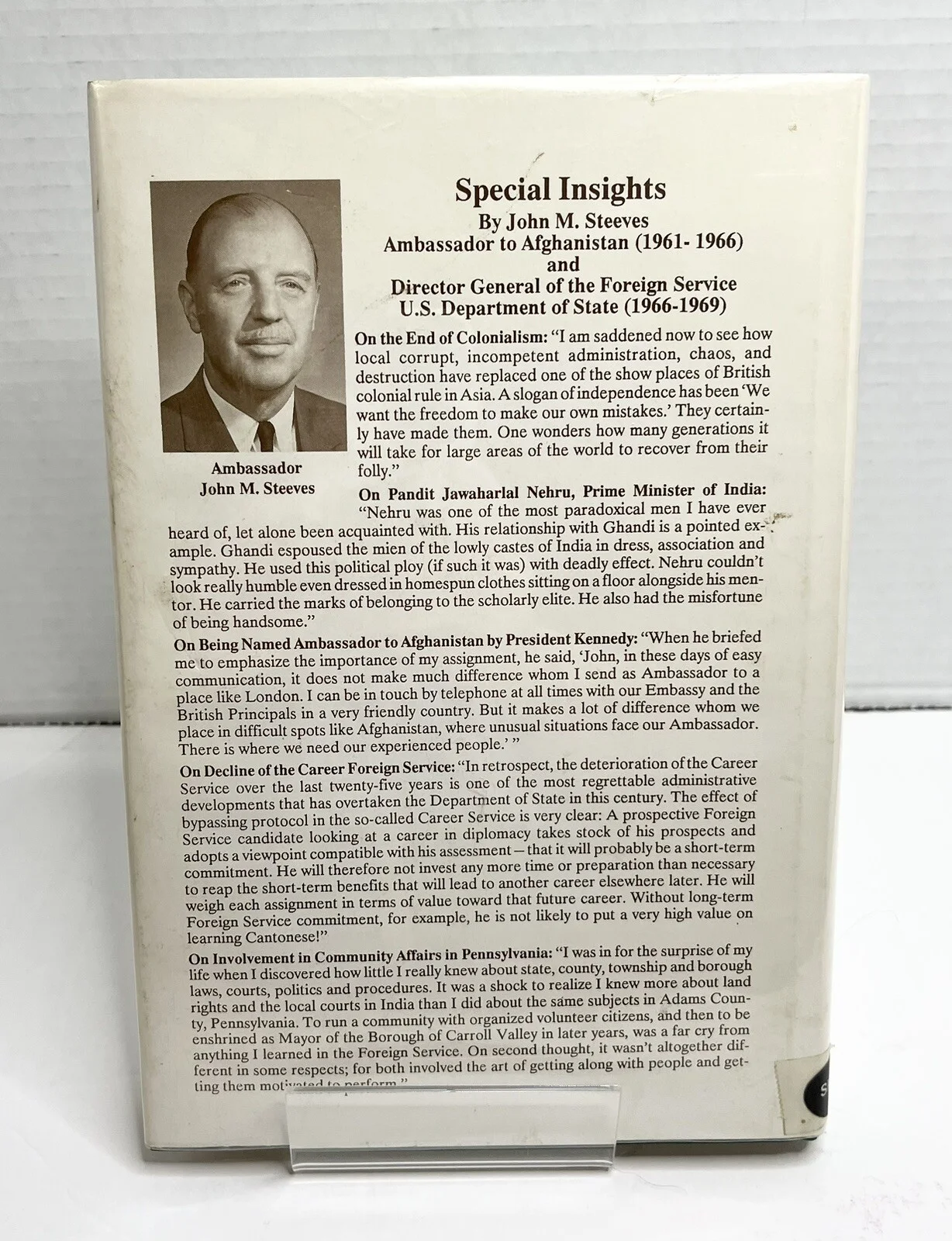 John M Steeves — "Safir (Ambassador)" John M Steeves SIGNED Presented To Martin Hillenbrand HC, image 4