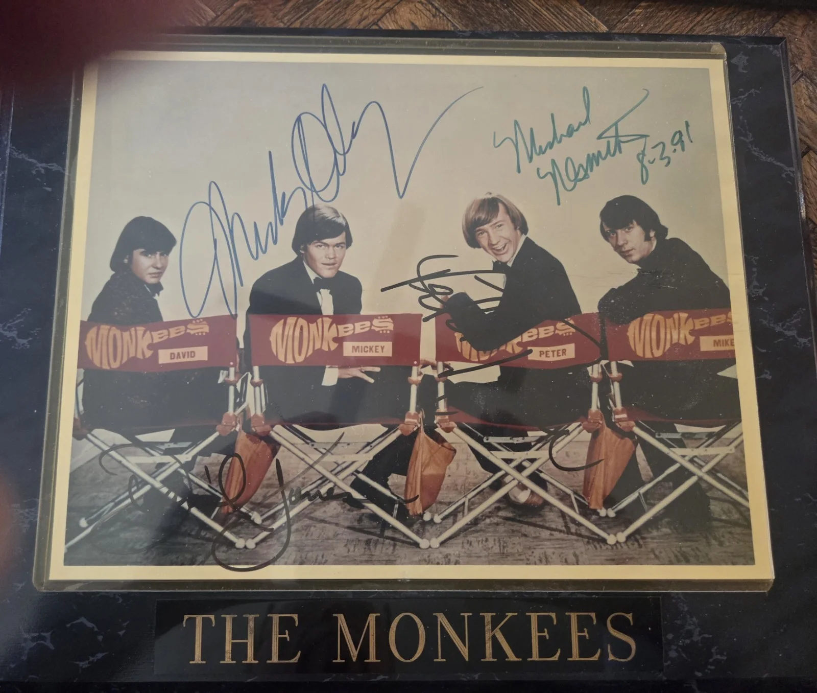 The Monkees Autographed Plaque All Four Signatures, image 2