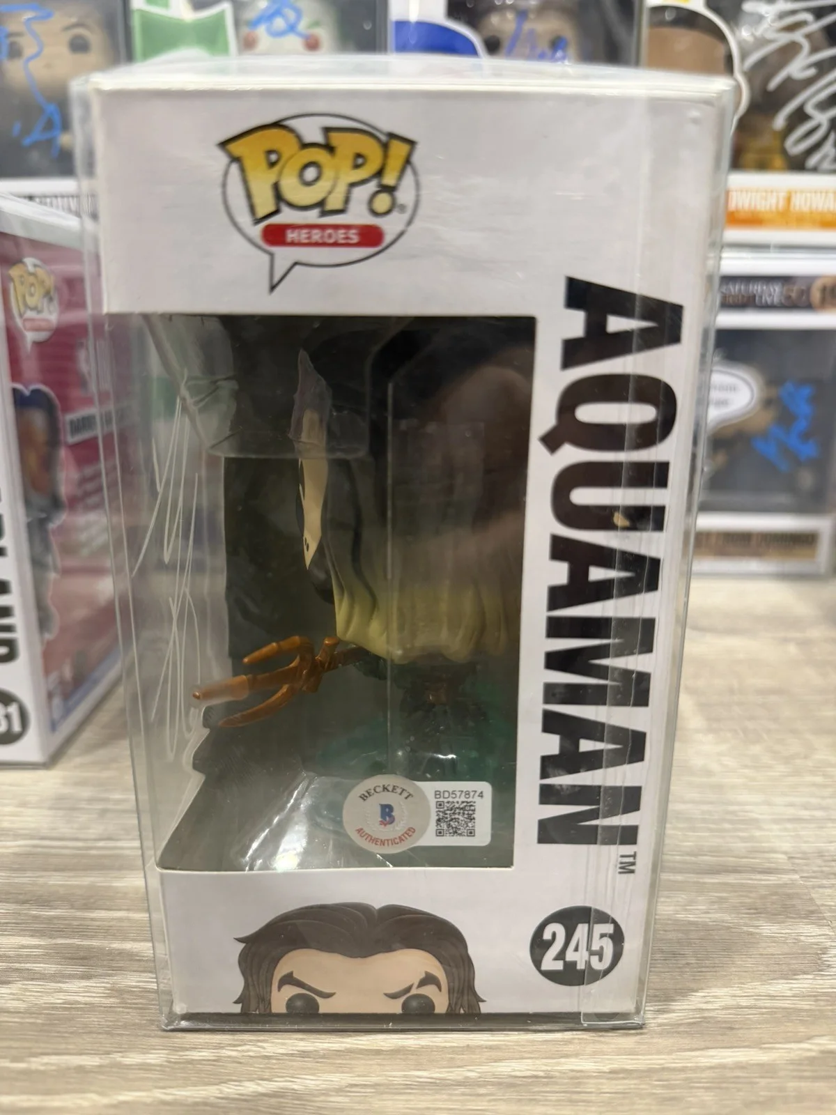 Jason Momoa — Jason Momoa Signed Autograph Aquaman Funko Pop 245 Beckett BAS, image 2