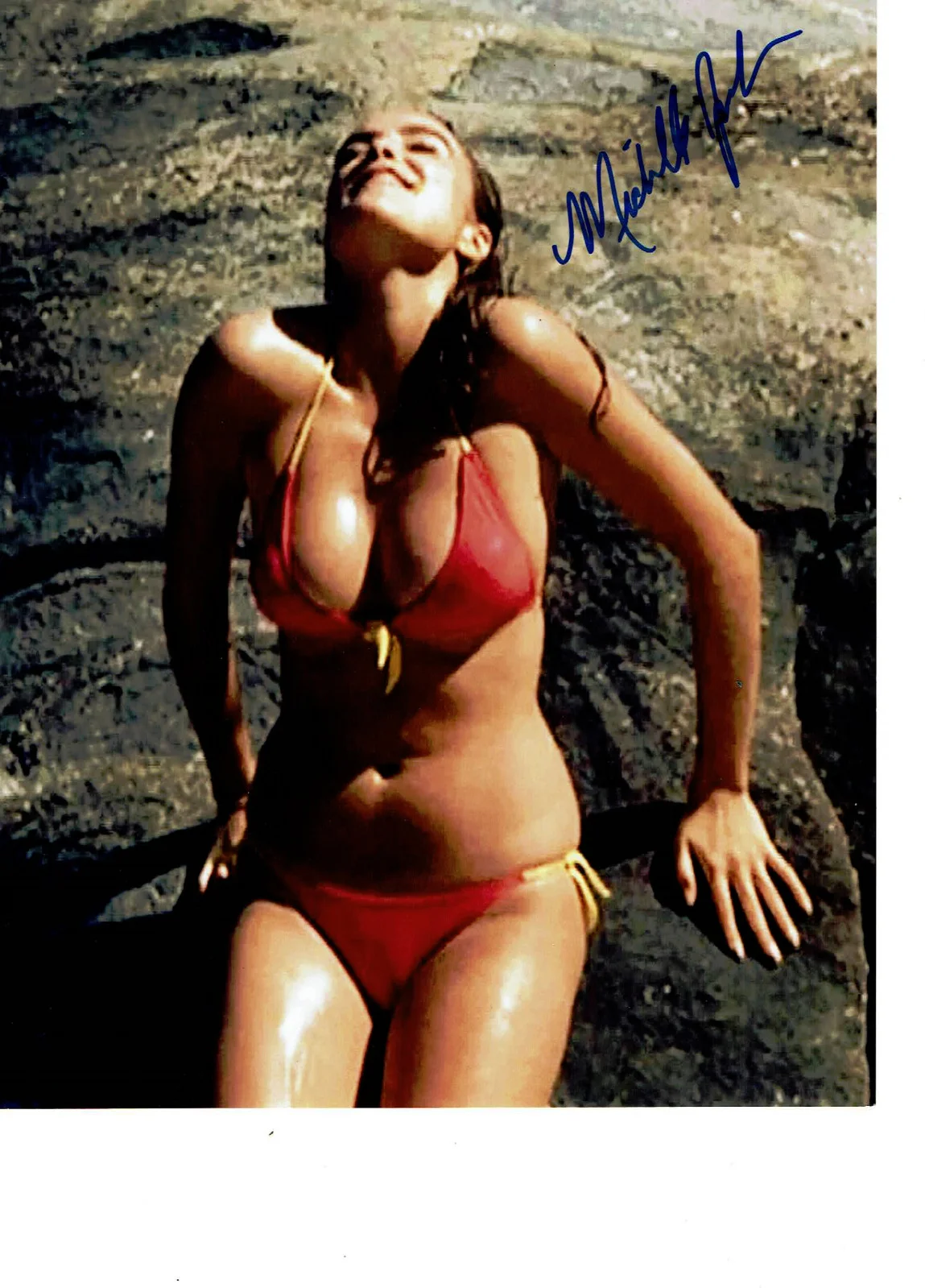 Michale Johnson — Michelle Johnson - Autograph Color 8x10 Photo - Blame it on Rio Lifetime COA
