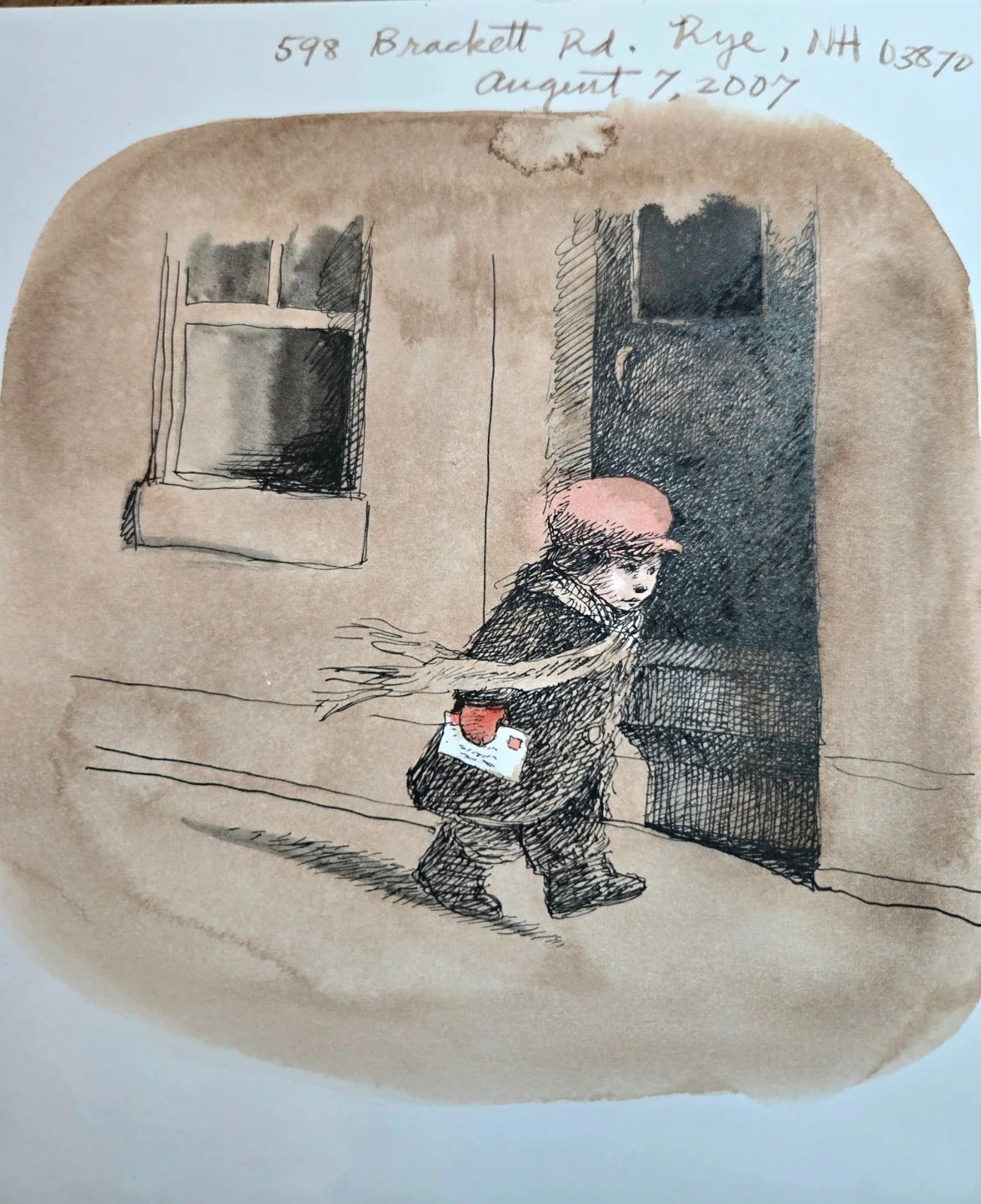 David McPhail — Signed David McPhail Letter w/ Original Art JSA LOA 2007 Children's Author, изображение 2