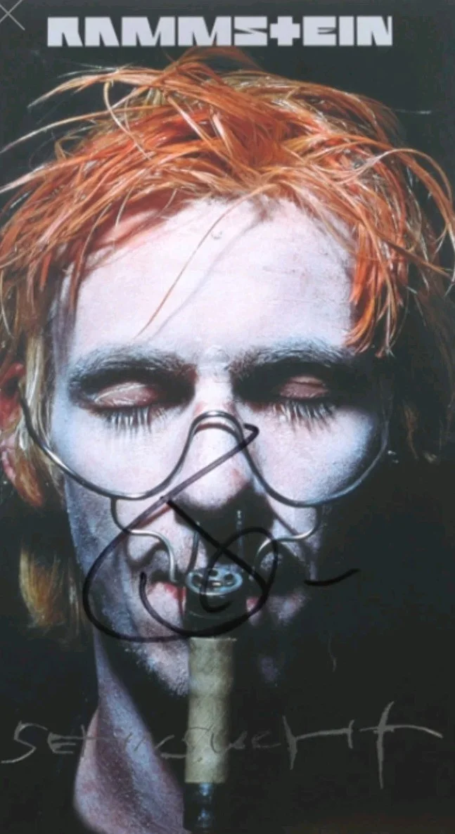 RAMMSTEIN SIGNED TILL LINDEMANN SEHNSUCHT VINYL RECORD PSA Cert Du Hast, изображение 2