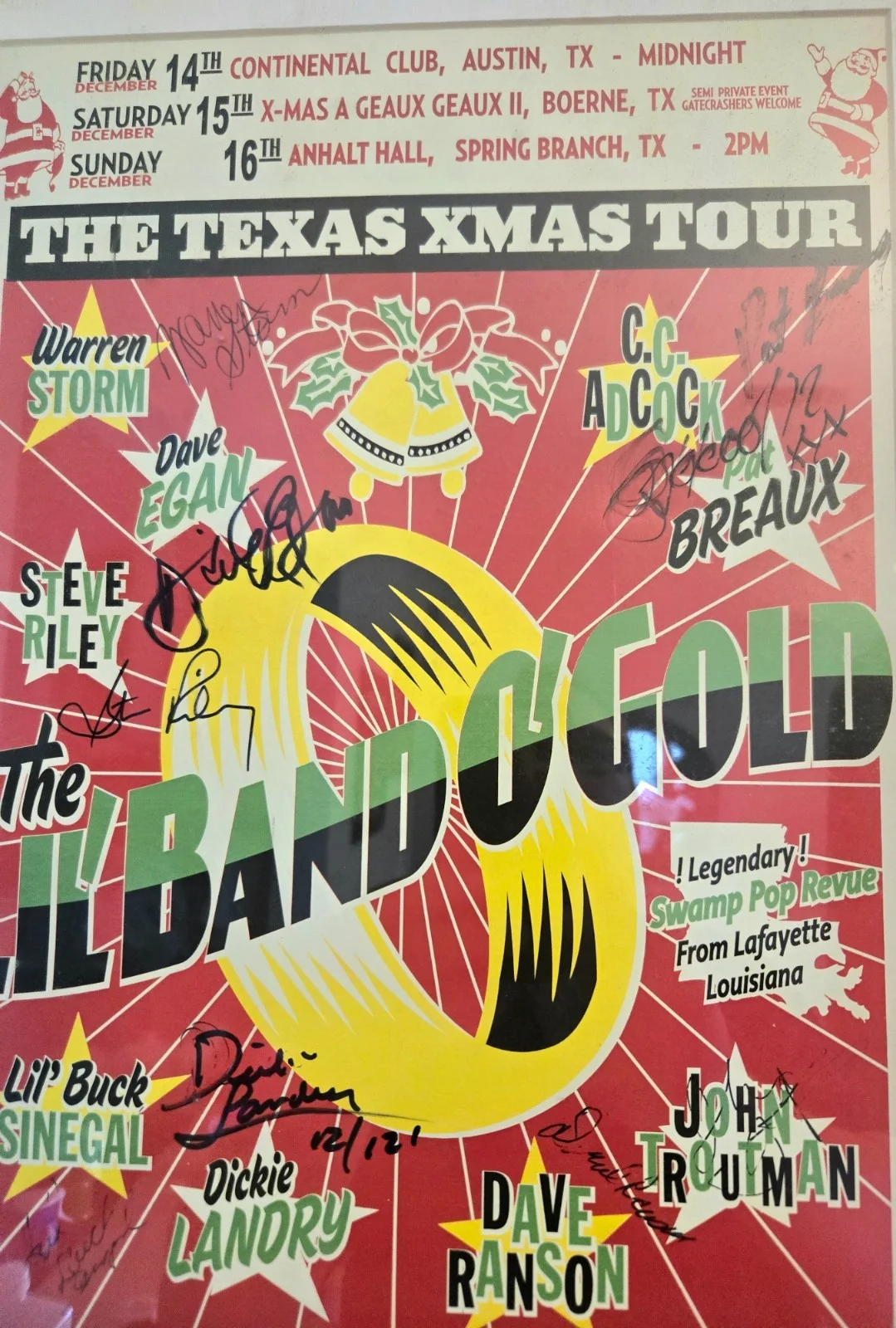 Autographed Lil Band O Gold FULL 9 Signed Poster Texas Xmas Tour Storm Adcock, изображение 3