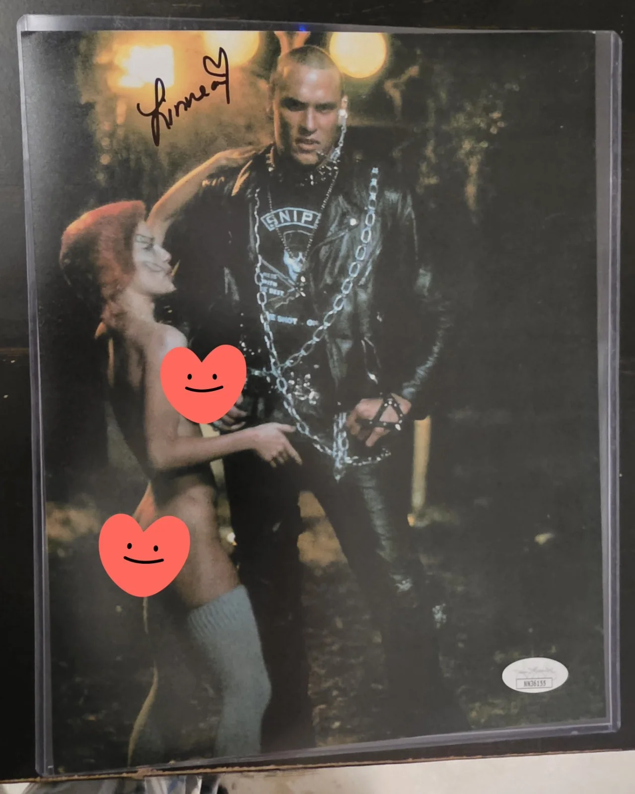 Linnea Quigley — Linnea Quigley (signed) as Trash and Mark Venturini as Suicide - 8 X 10 photo