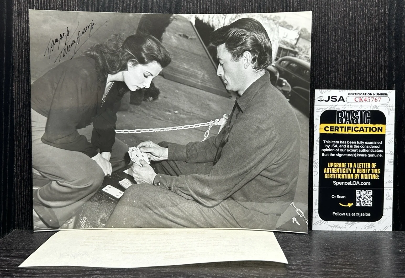 Tamara Toumanova — TAMARA TOUMANOVA SIGNED 1944 PHOTO & DOCUMENT Autographs JSA COA w/ Gregory Peck, image 2