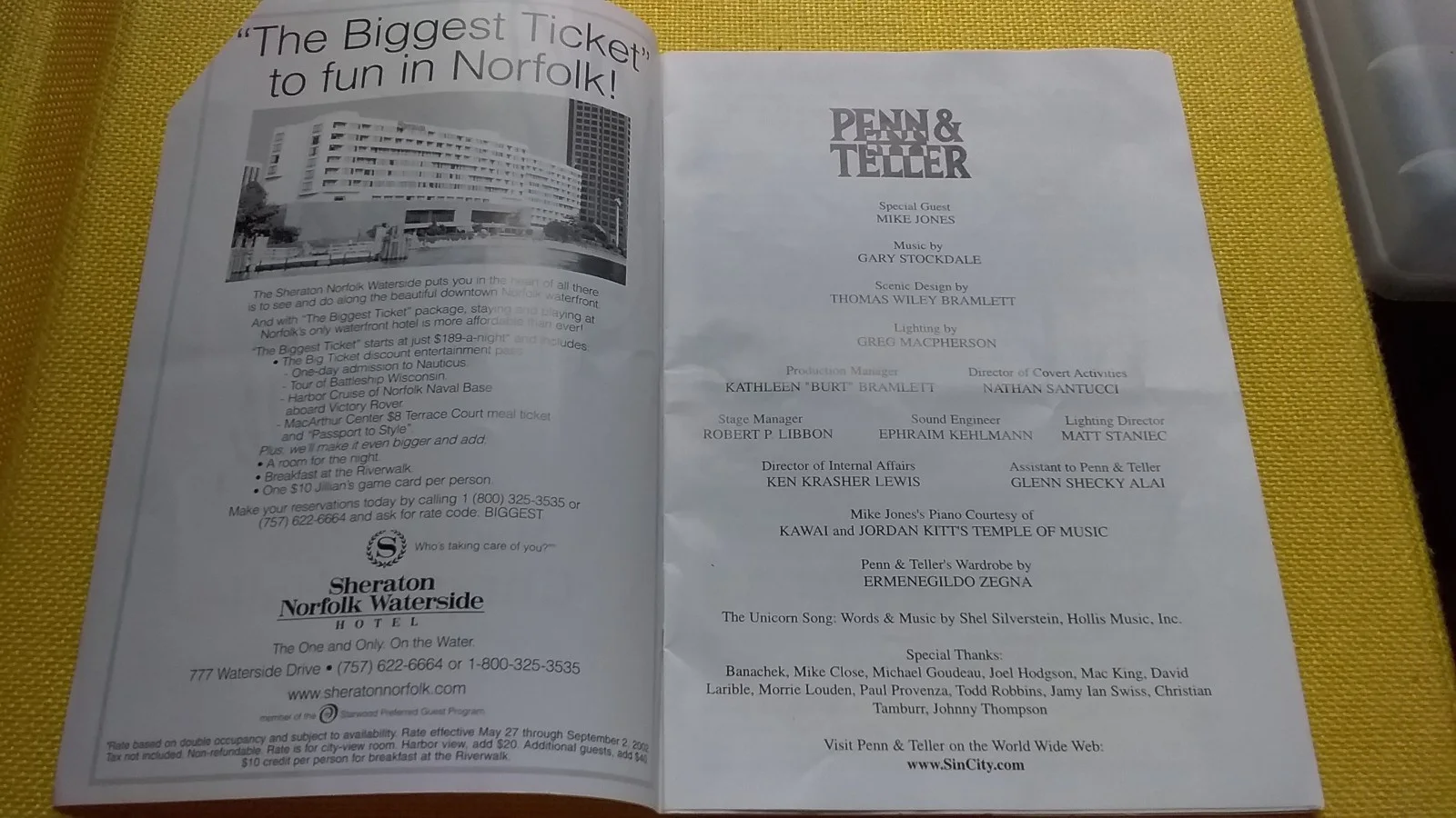 Penn, Tell — Penn & Teller Autographed Show Program, image 2