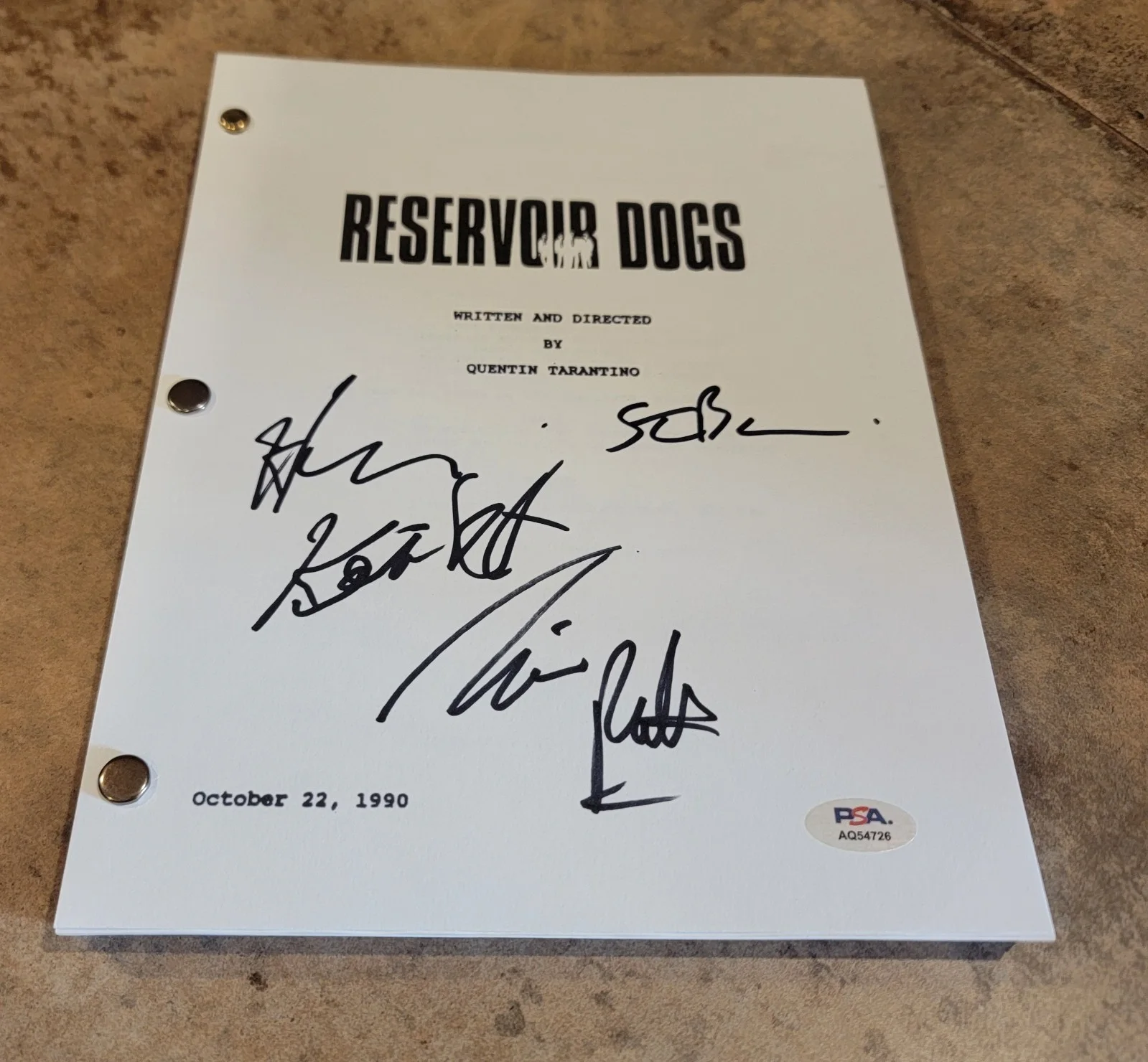 Harvey Keitel, Tim Roth, Steve Buscemi — Harvey Keitel Tim Roth Steve Buscemi signed Reservoir Dogs script 103 pages PSA