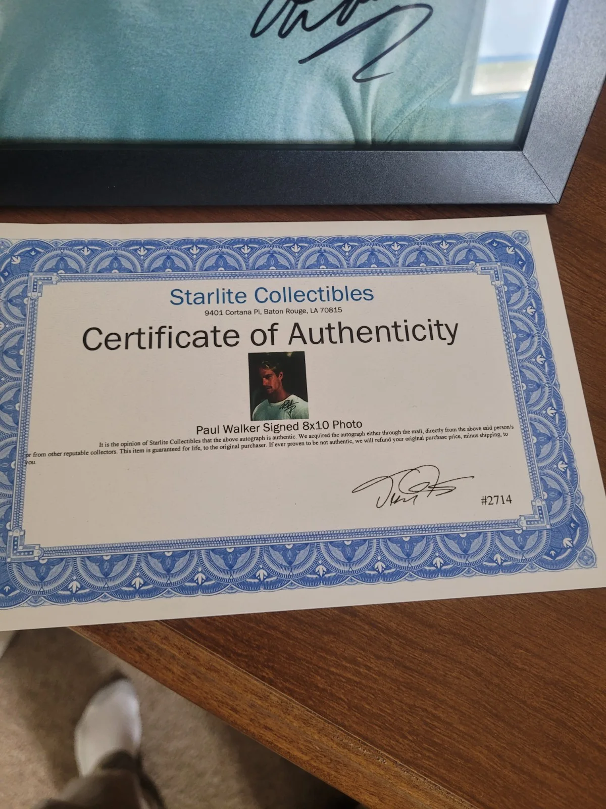 Paul Walker Autograph w/COA, image 3