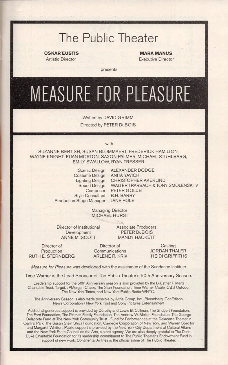 Cast — Measure for Pleasure Signed Autographed Cast Playbill, image 2