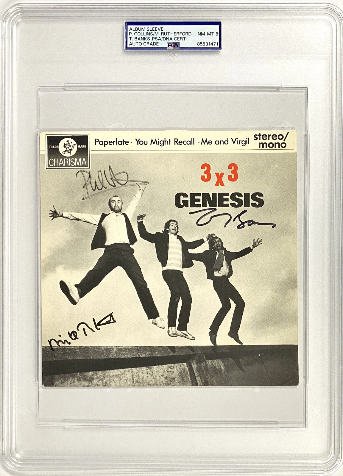 Genesis Signed 1982 7” Record Sleeve – Collins, Rutherford & Banks PSA, image 2