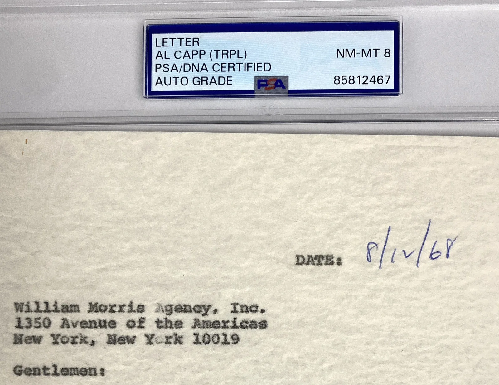 Al Capp Triple Signed 1968 William Morris Agency Document "Li’l Abner" - PSA, изображение 3