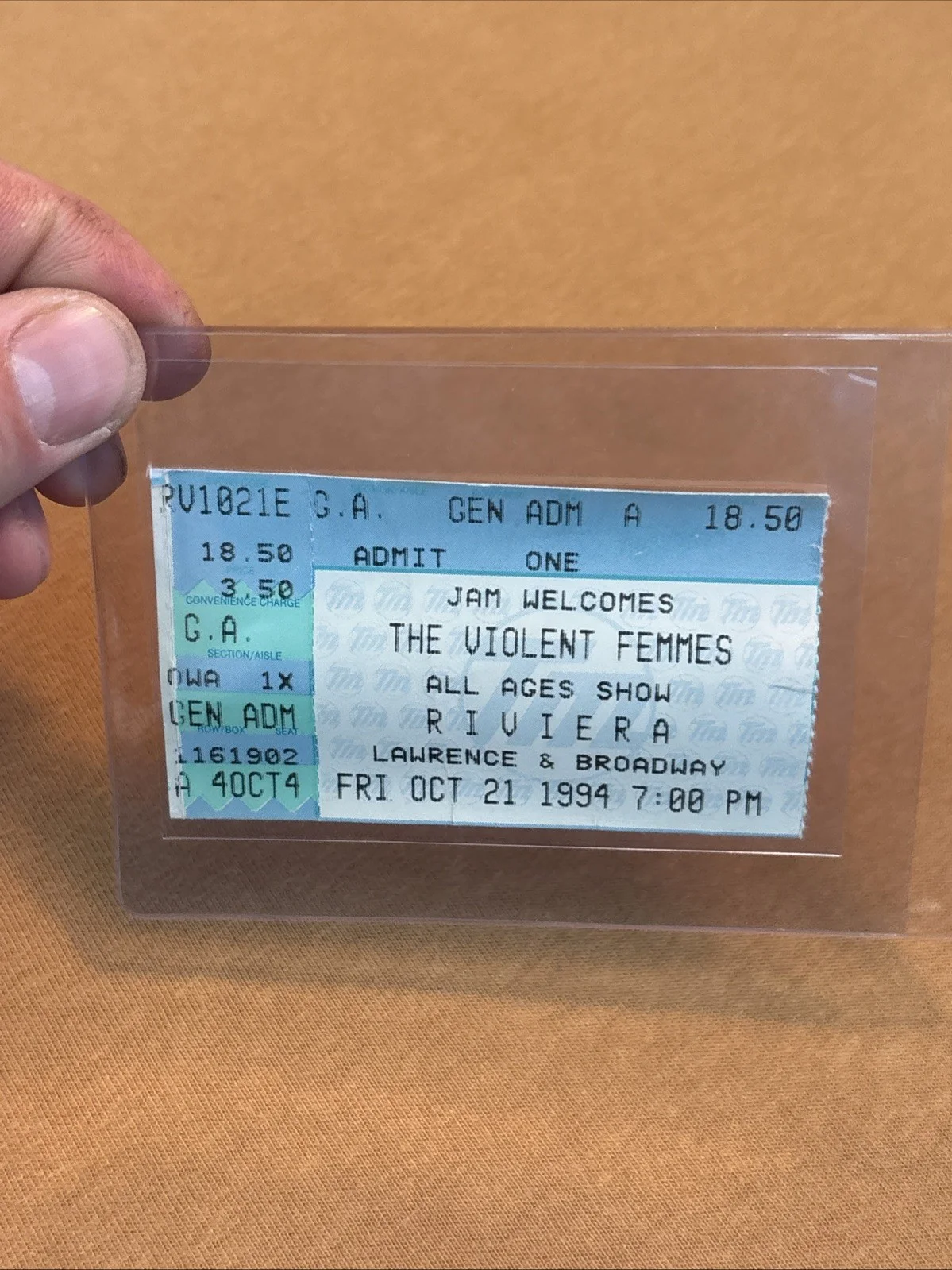 VIOLENT FEMMES Used Concert Ticket Stub RIVIERA CHICAGO 10/21/94 90s, изображение 3
