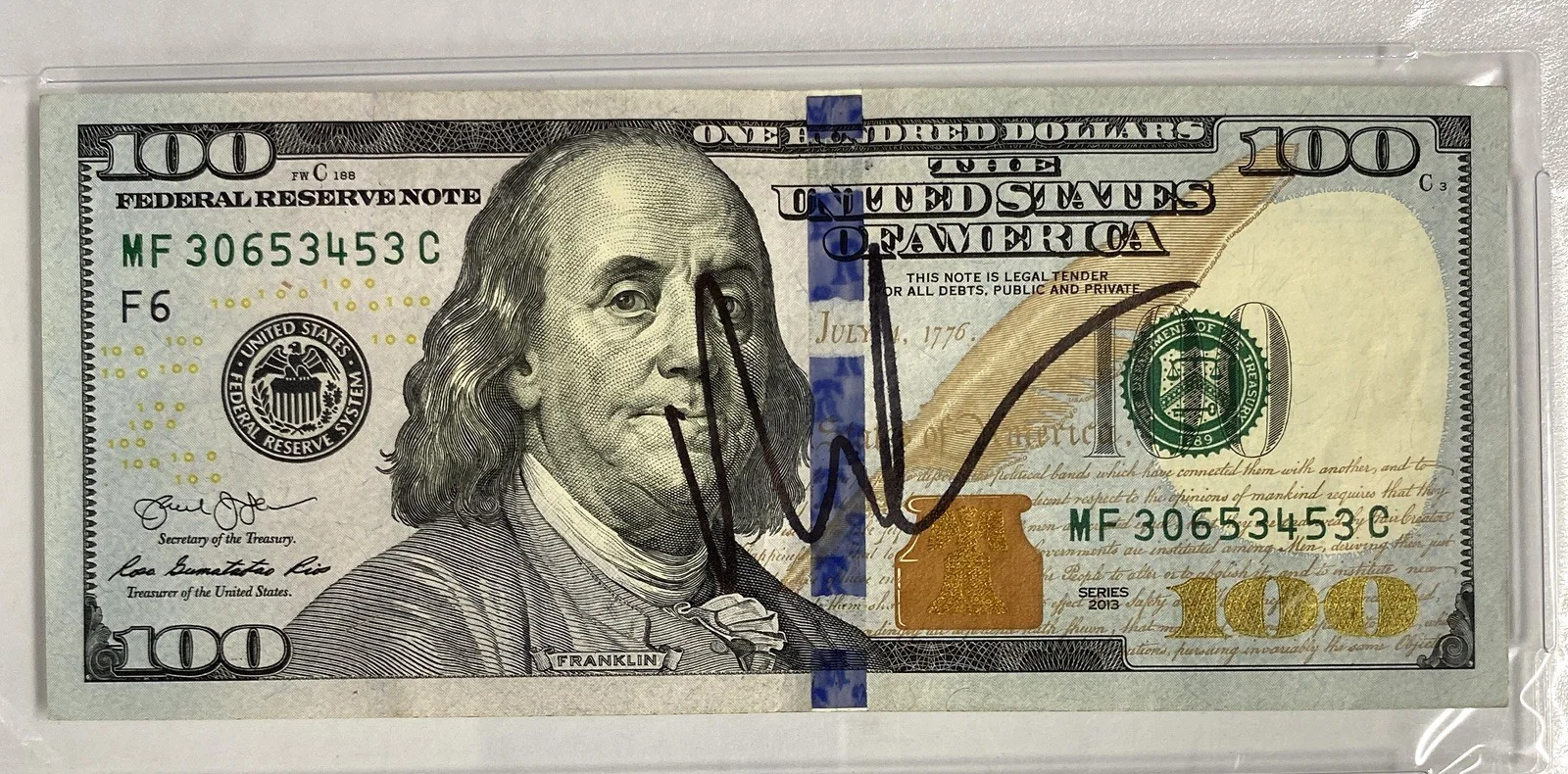 Mark Cuban Signed $100 Bill – PSA, image 3
