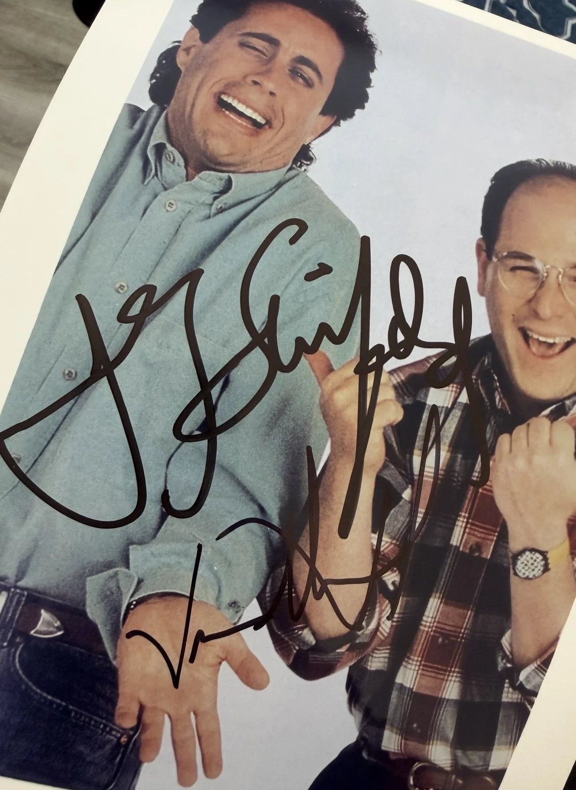 JERRY SEINFELD & JASON ALEXANDER SIGNED RARE AUTOGRAPHED 8x10 PHOTO, image 2