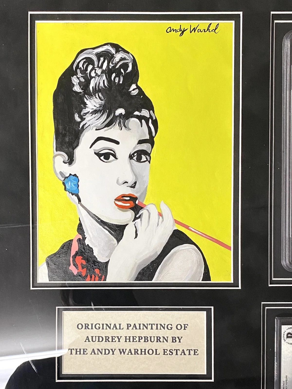 Andy Warhol & Audrey Hepburn Signed Framed Display – PSA / Beckett, image 5