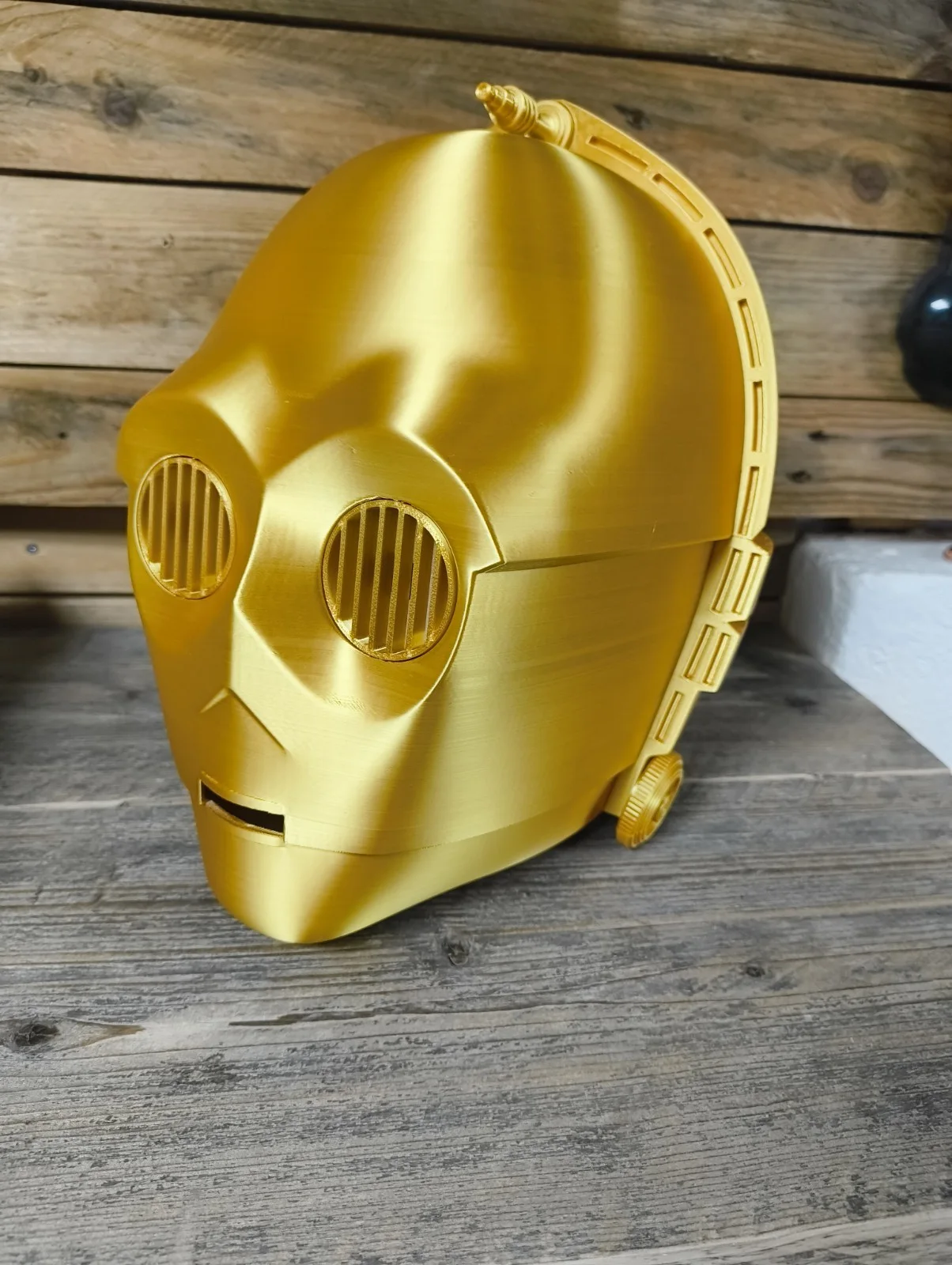 C-3PO Star Wars Helmet 3D Printed Raw | C3po Magnetic Mask | Cosplay/Display, image 3
