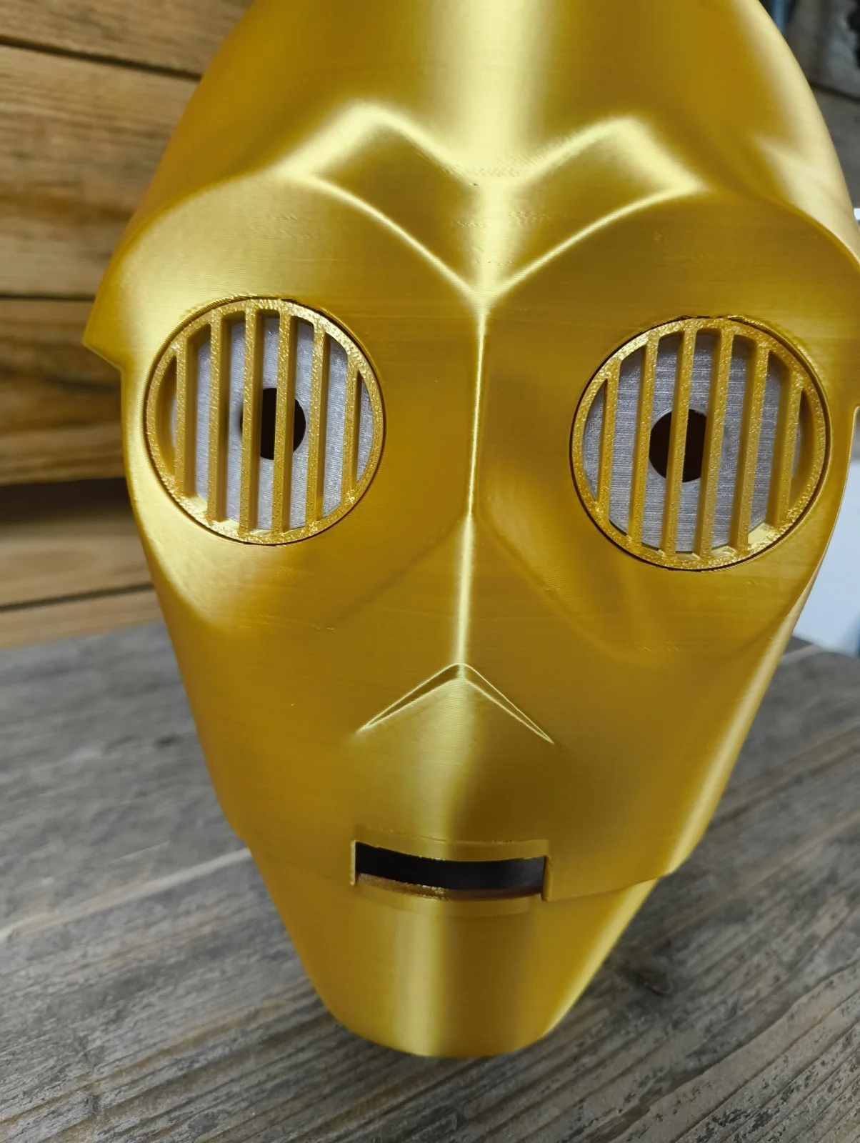 C-3PO Star Wars Helmet 3D Printed Raw | C3po Magnetic Mask | Cosplay/Display, image 4