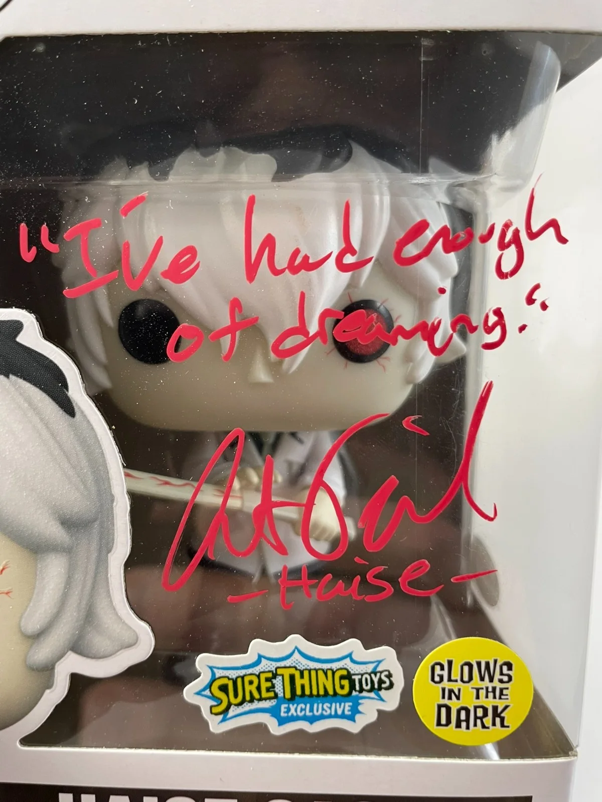 Austin TIndle — Austin Tindle Signed Tokyo Ghoul: re Haise Sasaki STTE GITD Funko POP! JSA COA, изображение 2