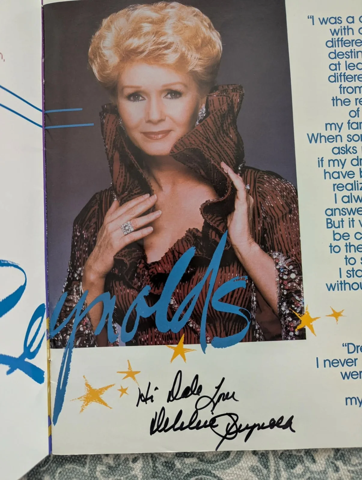 Debbie Reynolds Autograph Tour Book with Show Tickets 1996, изображение 2