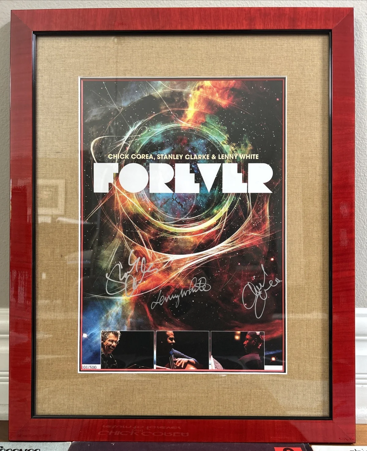 Chick Corea Signed Lithograph 101/500 Return To Forever Vinyl Record 3 LP Lot, image 2