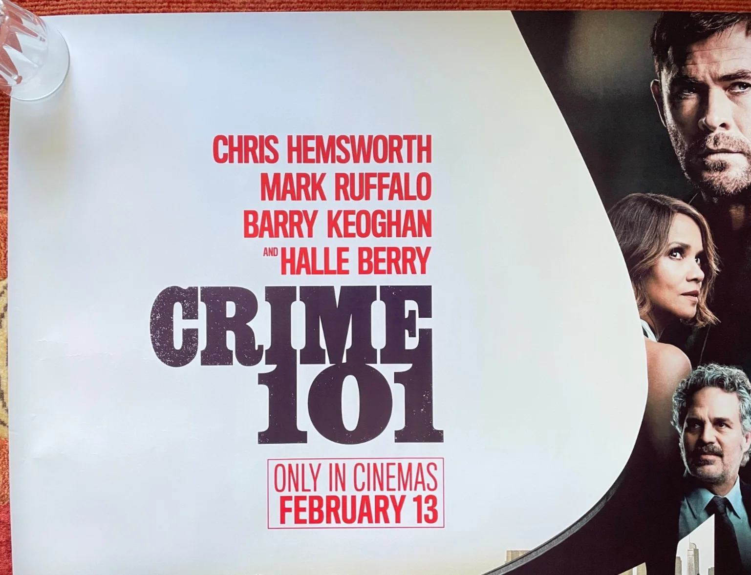 CRIME 101 (2026) Original UK Advance Quad Movie Poster Halle Berry, изображение 2